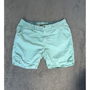 Paperbacks Mens Seafoam Green Cotton Chino Shorts Size 38 Button Fly Casual